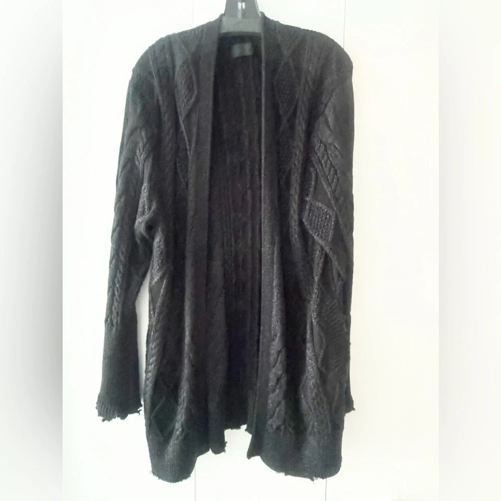 RtA Serge Metallic Cable Knit Cardigan – Size M